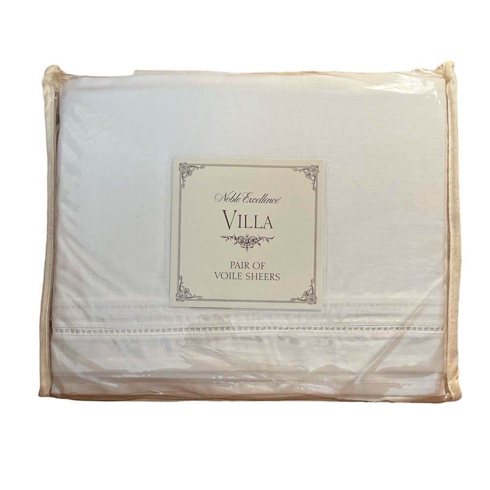 Noble Excellence Villa Pair of Voile Sheers 42” x 84” w/ 2” Header 100% Cotton